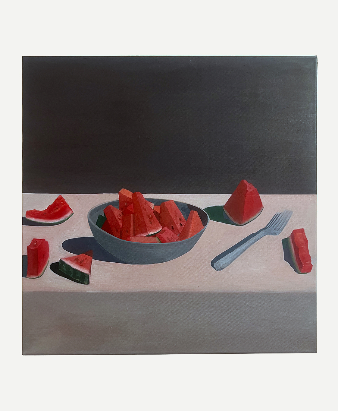 Watermelon in a Blue Bowl